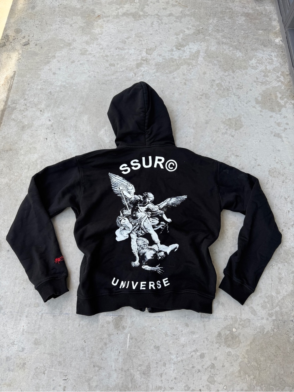 SSUR graphic angel zip up hoodie